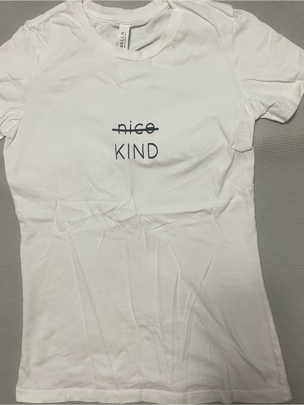 Bella + Canvas ~<s>Nice</s> KIND Graphic Tee White Medium